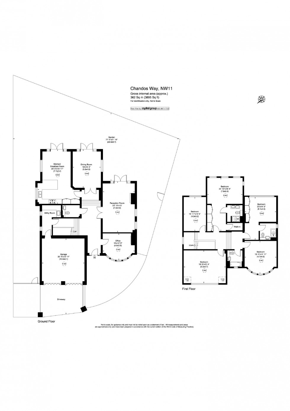 Floorplan for Hampstead Reach, Hampstead Garden Suburb/ Golders Hill