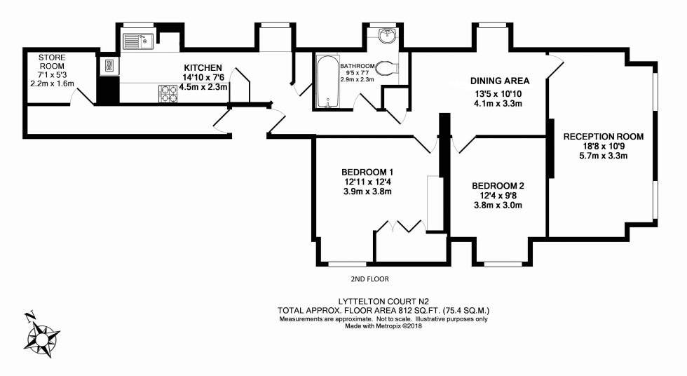 Floorplan for Lyttelton Court, Hampstead Garden Suburb