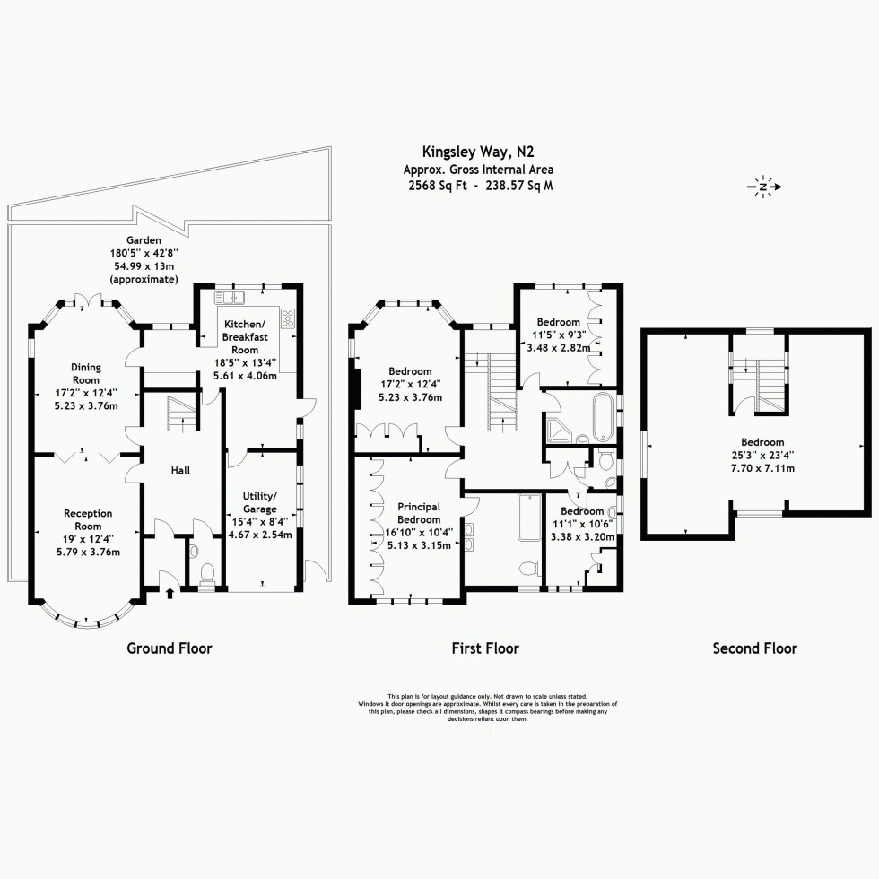 Floorplan for Kingsley Way, Hampstead Garden Suburb