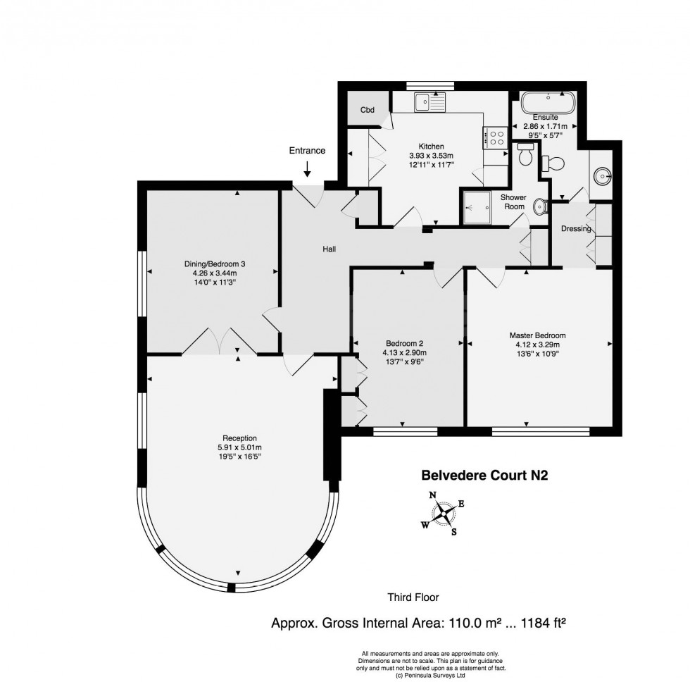 Floorplan for Belvedere Court, Hampstead Garden Suburb