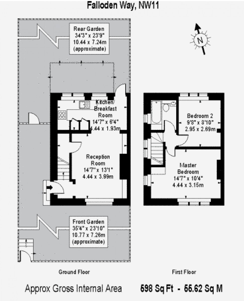 Floorplan for Falloden Way, Hampstead Garden Suburb