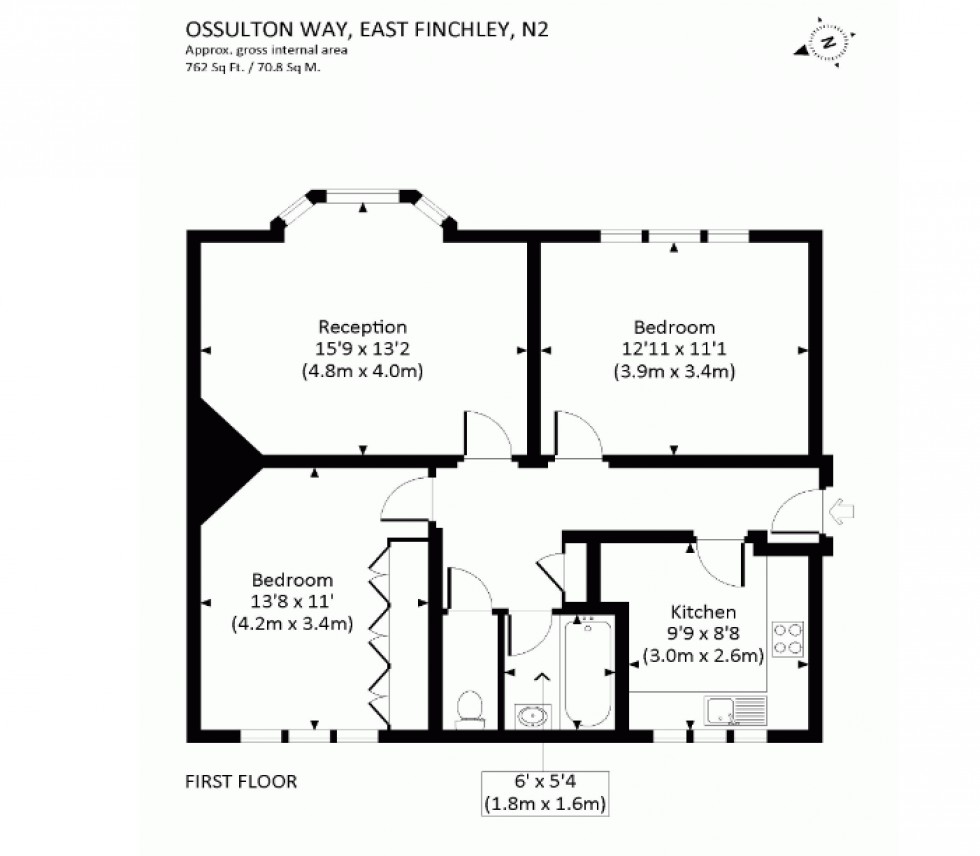 Floorplan for Ossulton Way, Hampstead Garden Suburb