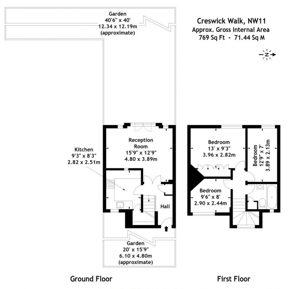 Floorplan for Creswick Walk, Hampstead Garden Suburb