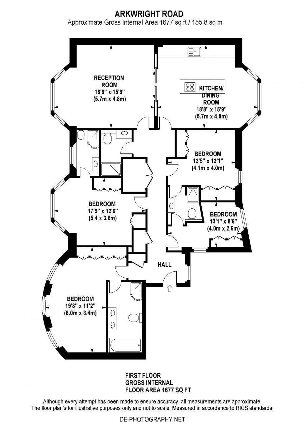 Floorplan for Arkwright Road, Hampstead