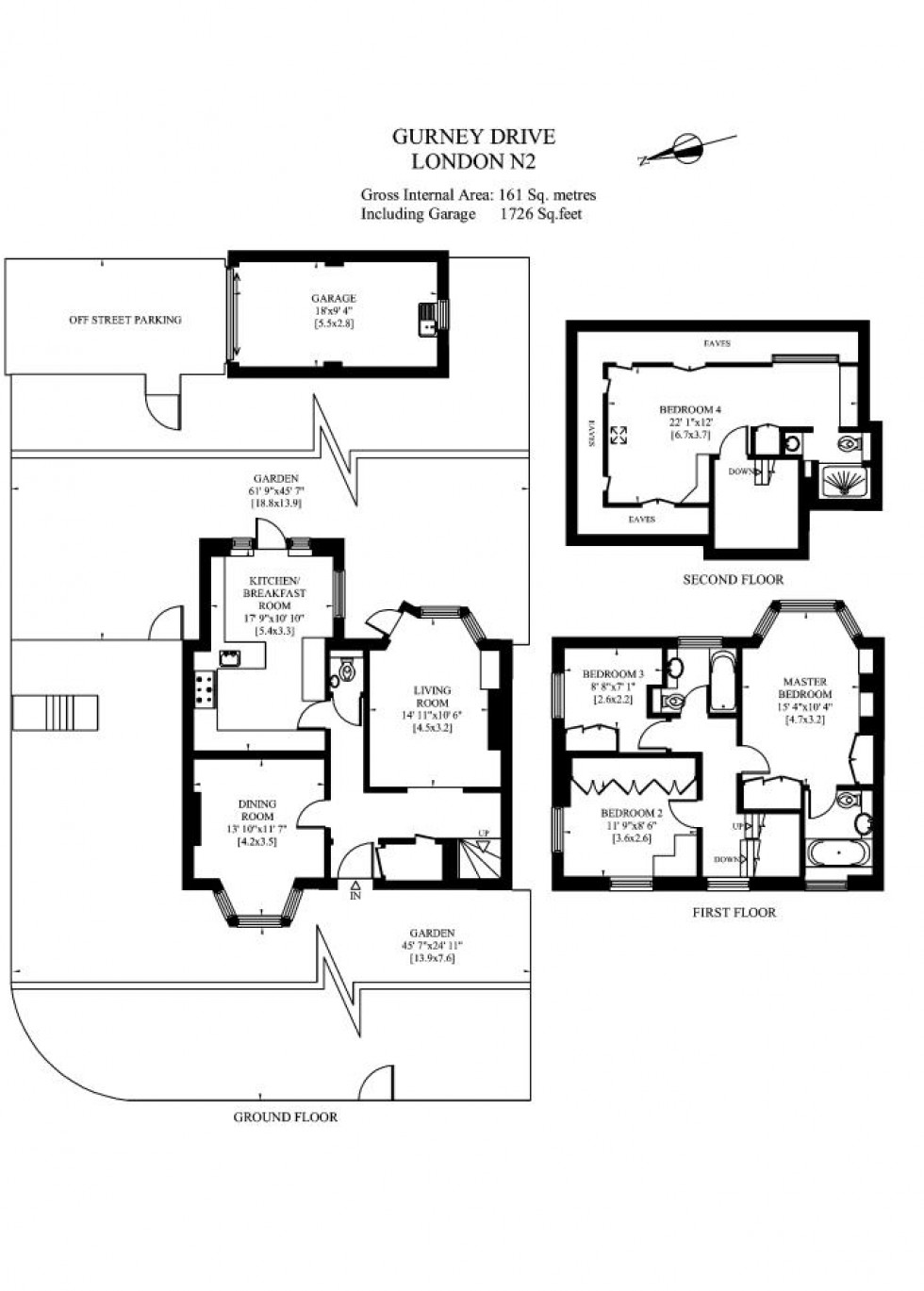 Floorplan for Gurney Drive, Hampstead Garden Suburb