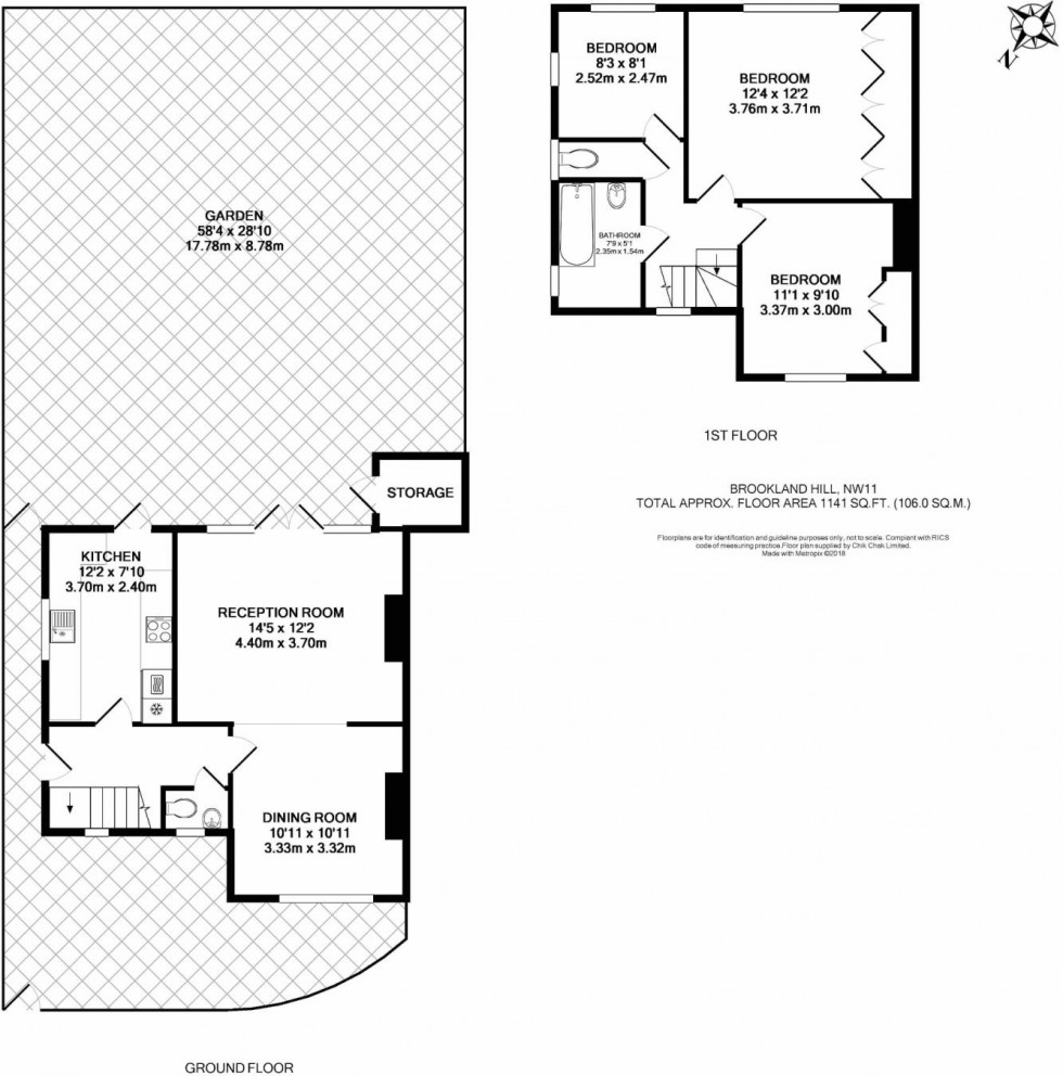 Floorplan for Brookland Hill, Hampstead Garden Suburb