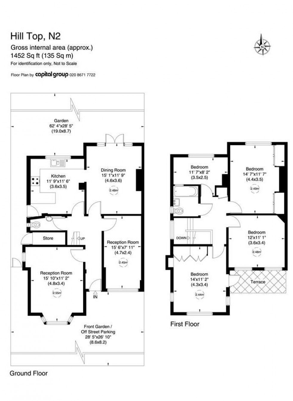 Floorplan for Hill Top, Hampstead Garden Suburb