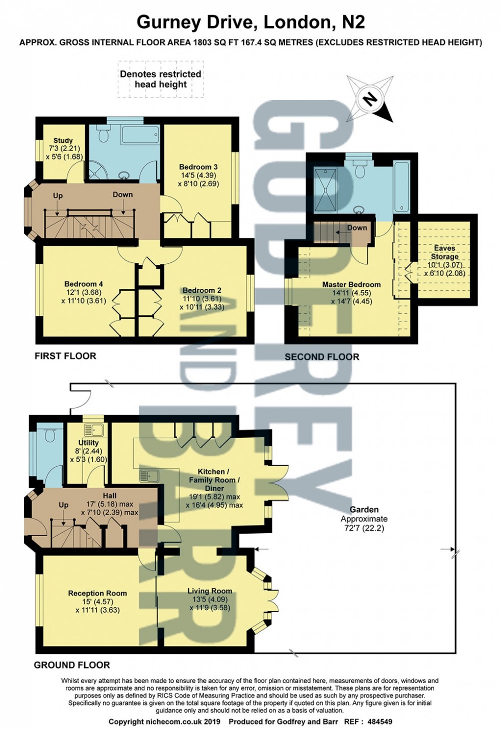 Floorplan for Gurney Drive, Hampstead Garden Suburb