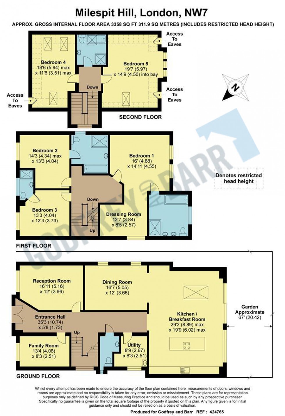 Floorplan for Milespit Hill, Mill Hill