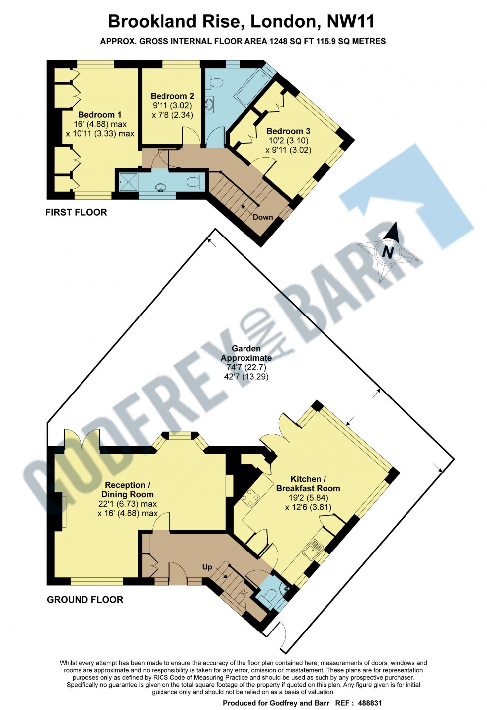 Floorplan for Brookland Rise, Hampstead Garden Suburb