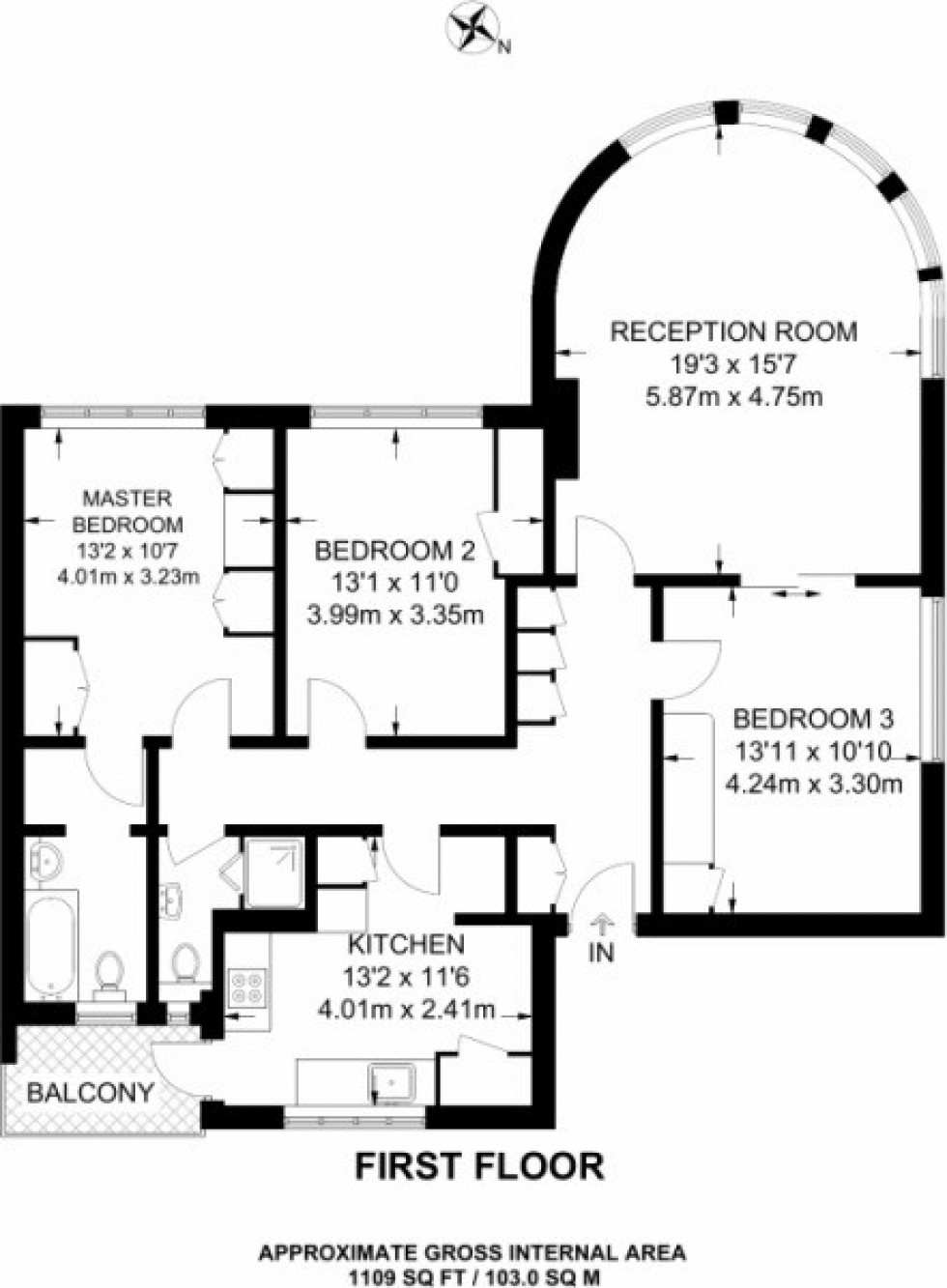 Floorplan for Lyttelton Road, Hampstead Garden Suburb