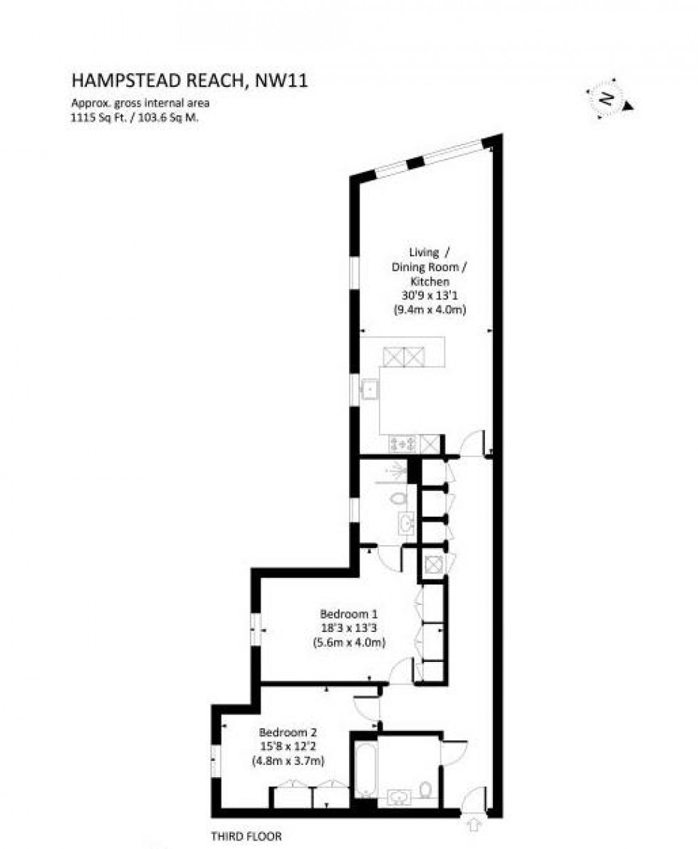 Floorplan for Hampstead Reach, Hampstead Garden Suburb