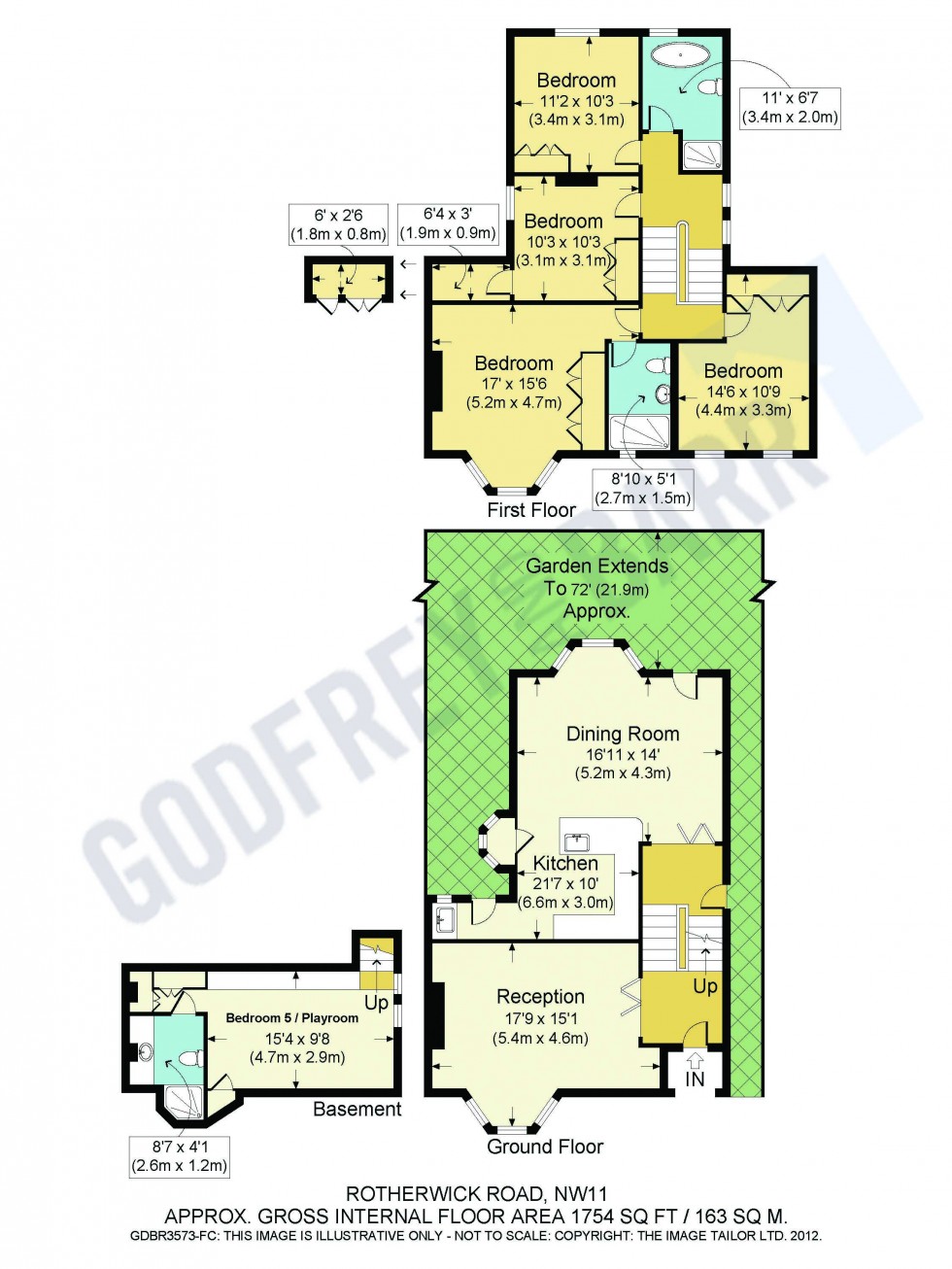 Floorplan for Rotherwick Road, Hampstead Garden Suburb