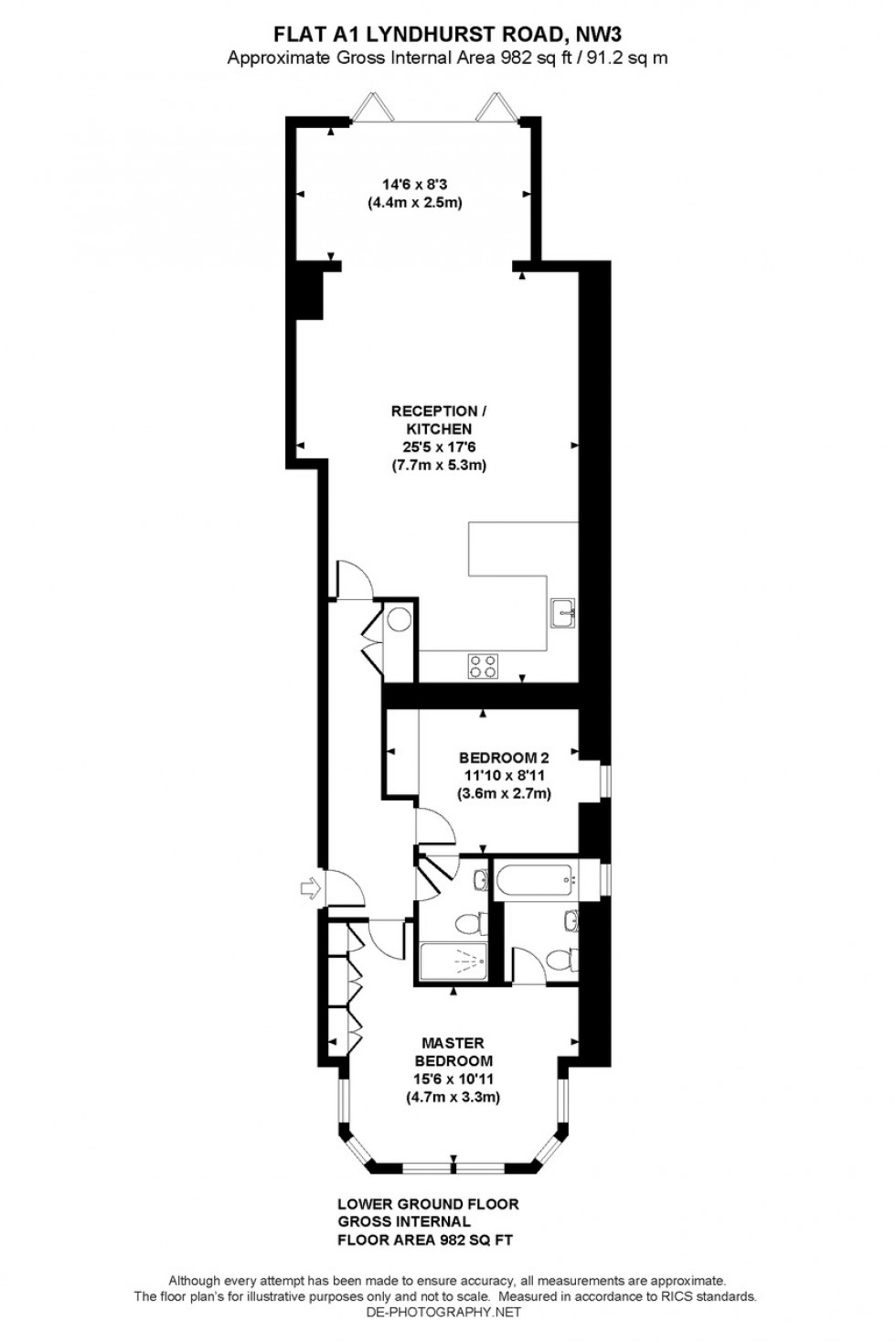 Floorplan for Lyndhurst Road, Hampstead