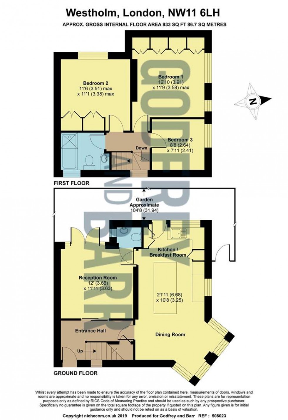 Floorplan for Westholm, Hampstead Garden Suburb