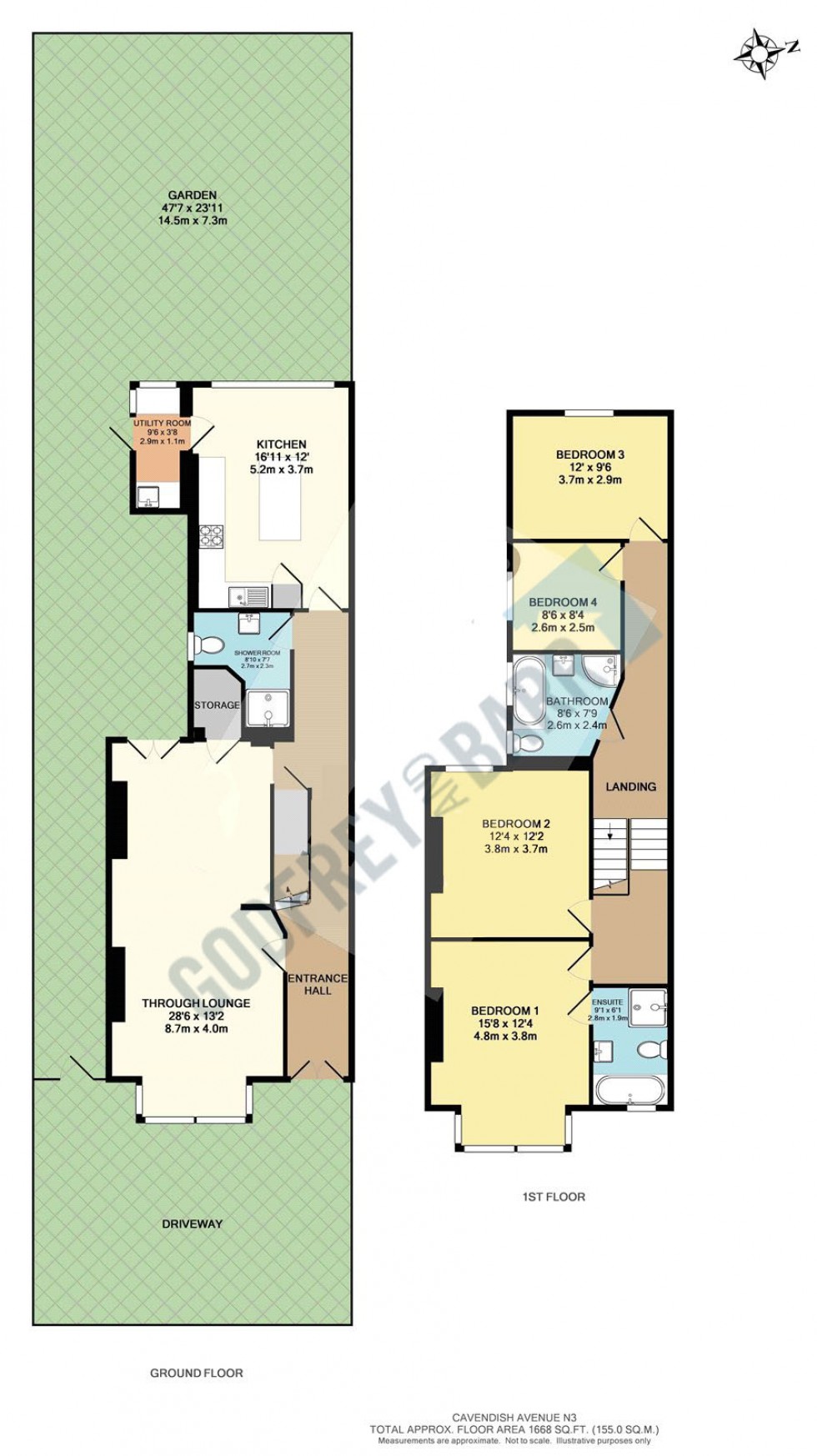 Floorplan for Cavendish Avenue, Finchley