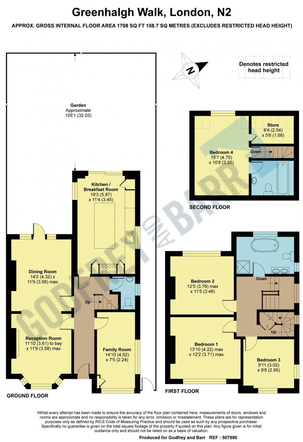 Floorplan for Greenhalgh Walk, Hampstead Garden Suburb