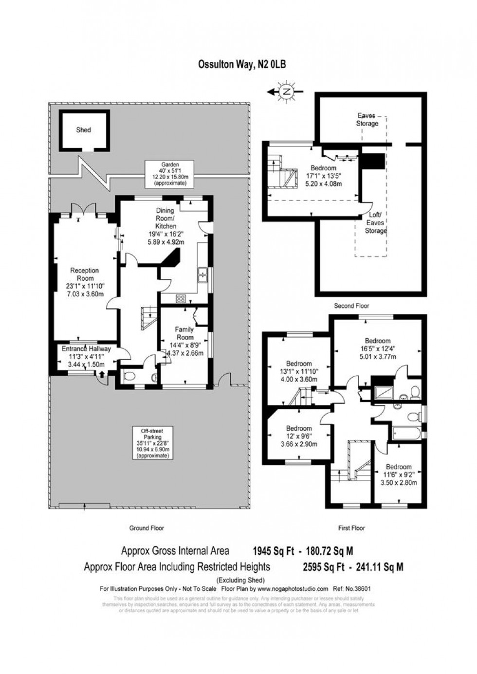 Floorplan for Ossulton Way, Hampstead Garden Suburb