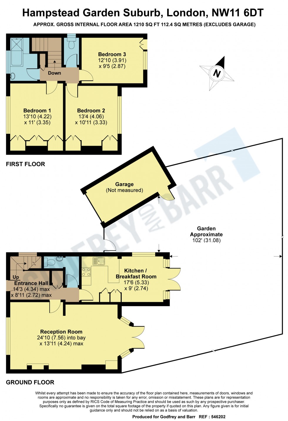 Floorplan for Brookland Rise, Hampstead Garden Suburb