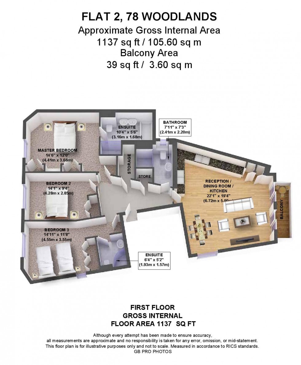 Floorplan for Woodlands, Golders Green