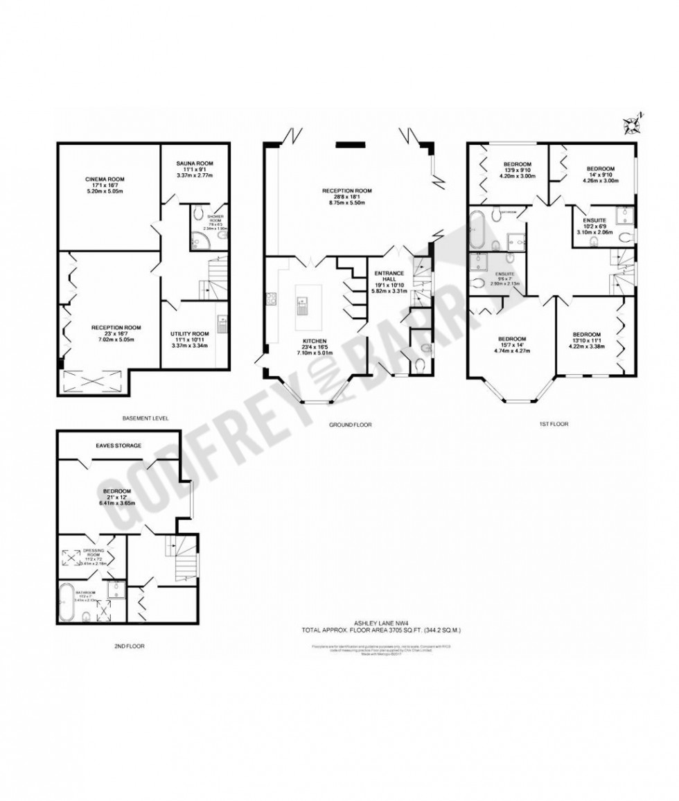 Floorplan for Ashley Lane, Hendon