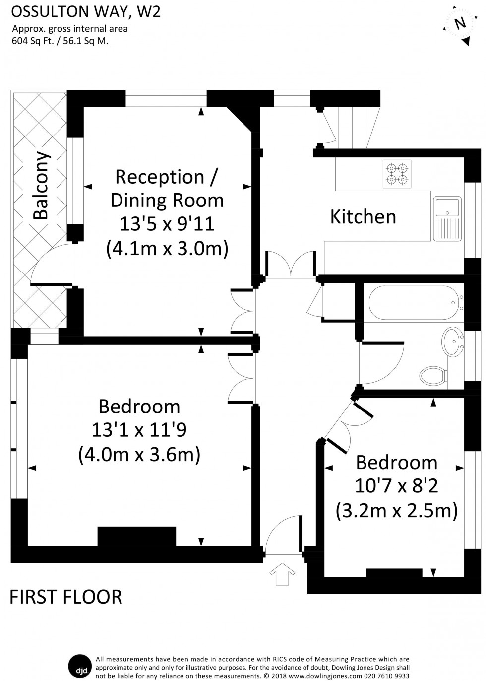 Floorplan for Ossulton Way, Hampstead Garden Suburb