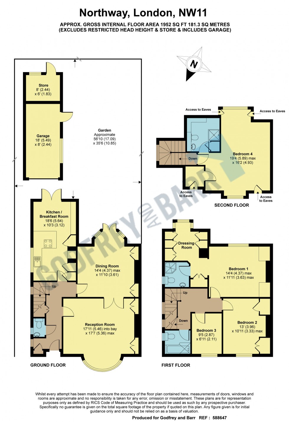 Floorplan for Northway, Hampstead Garden Suburb