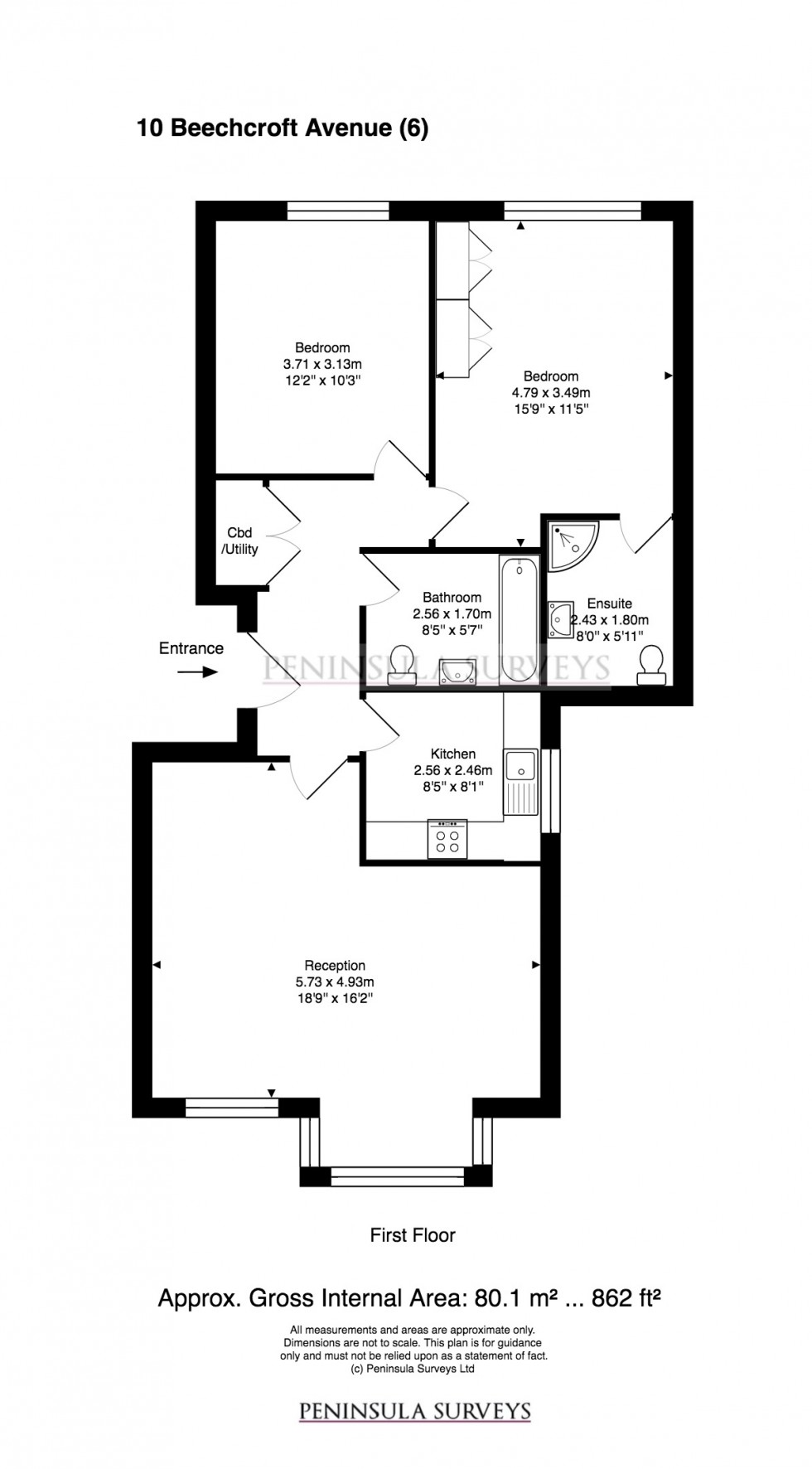 Floorplan for Beechcroft Avenue, Golders Green