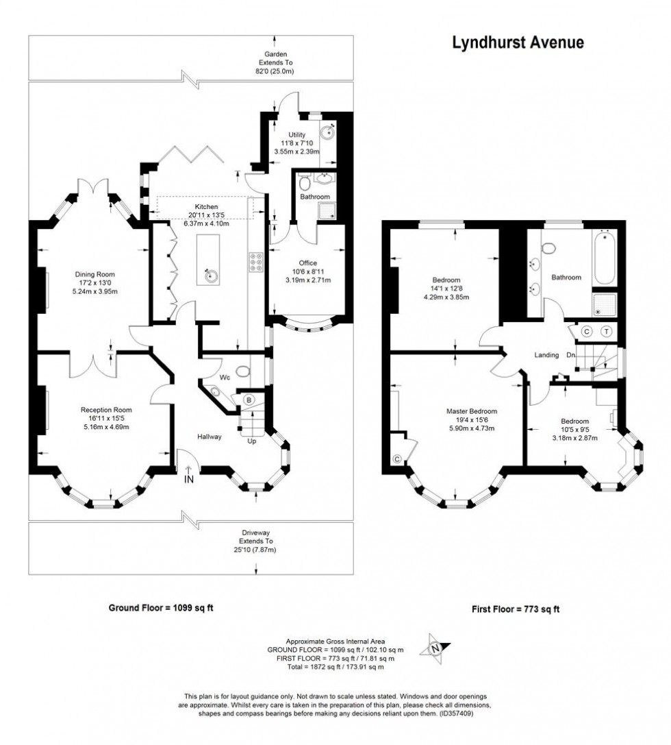 Floorplan for Lyndhurst Avenue, Mill Hill
