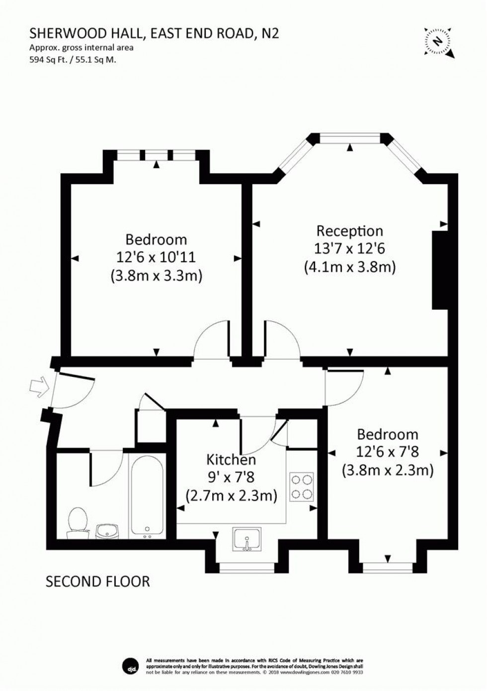 Floorplan for East End Road, East Finchley