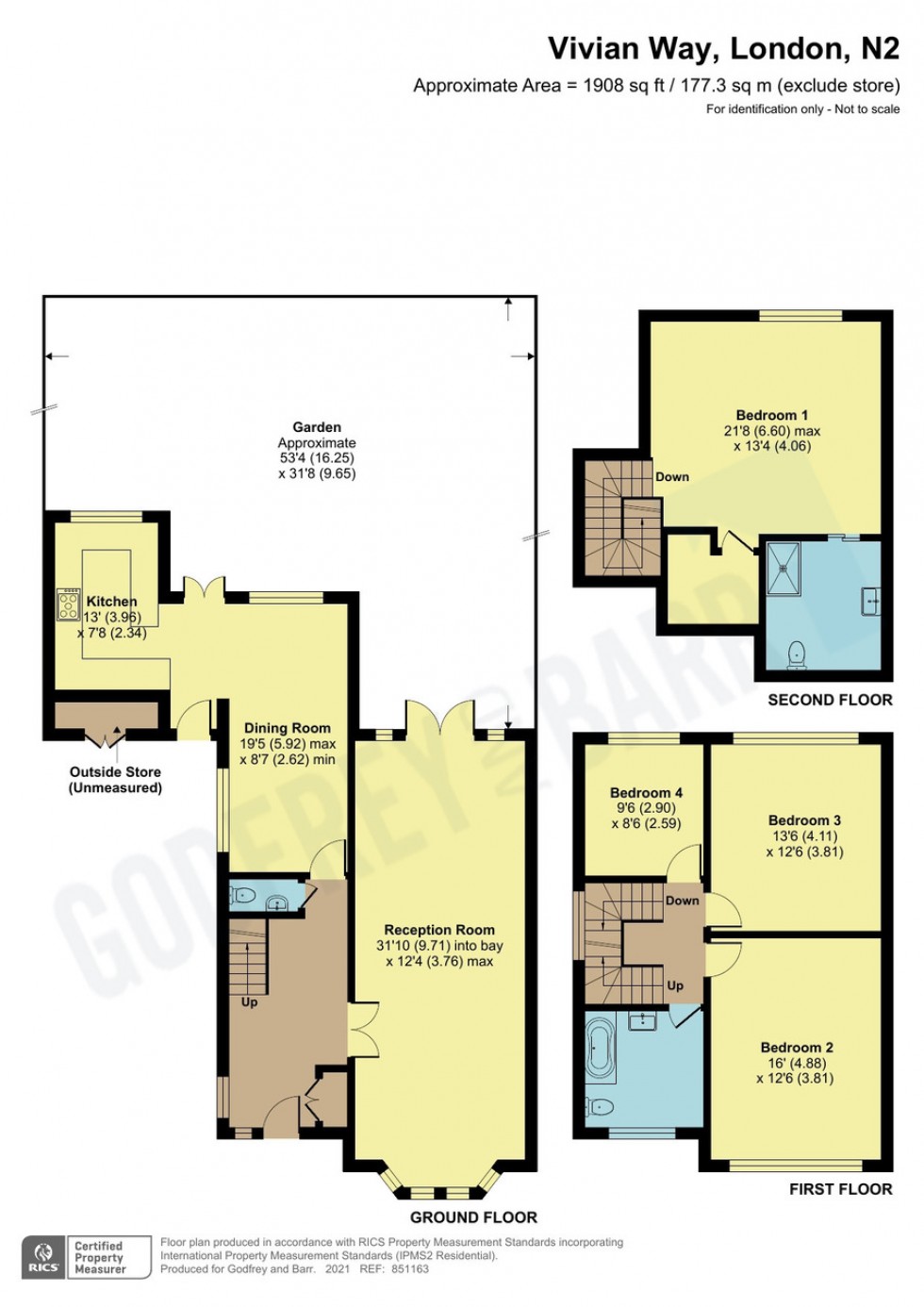 Floorplan for Vivian Way, Hampstead Garden Suburb