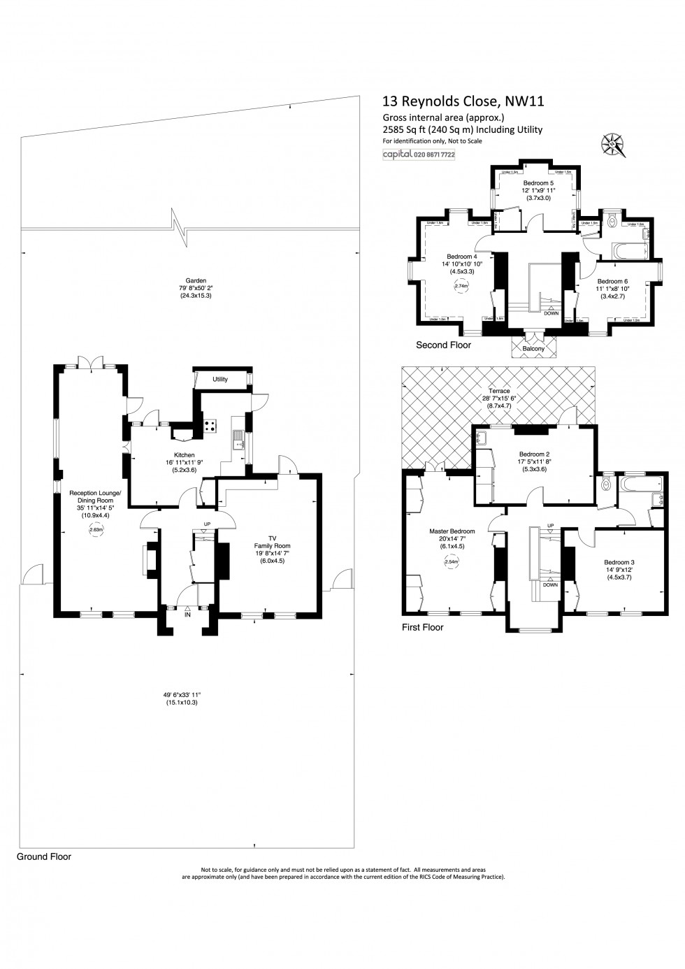 Floorplan for Reynolds Close, Hampstead Garden Suburb