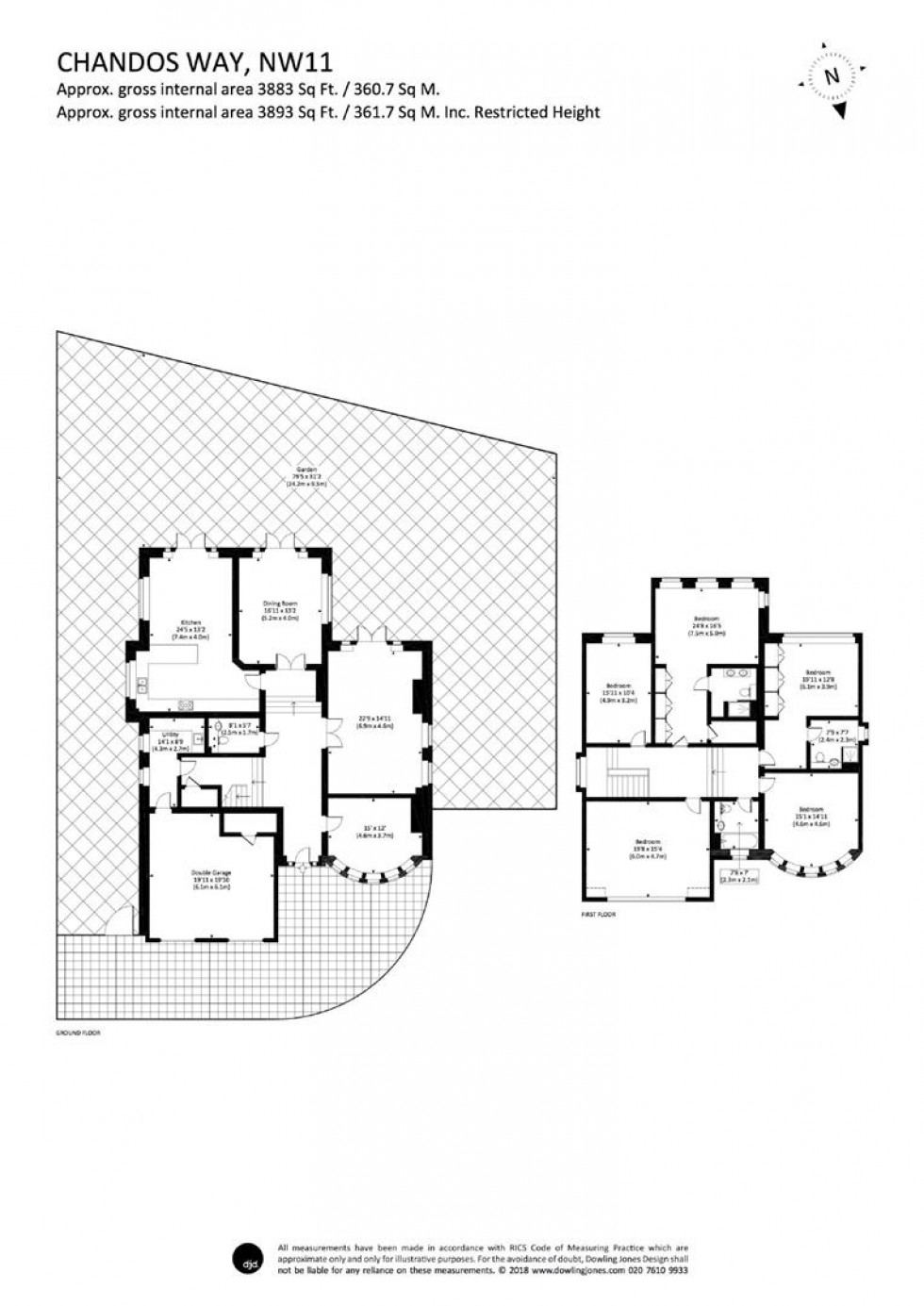 Floorplan for Chandos Way, Hampstead Garden Suburb