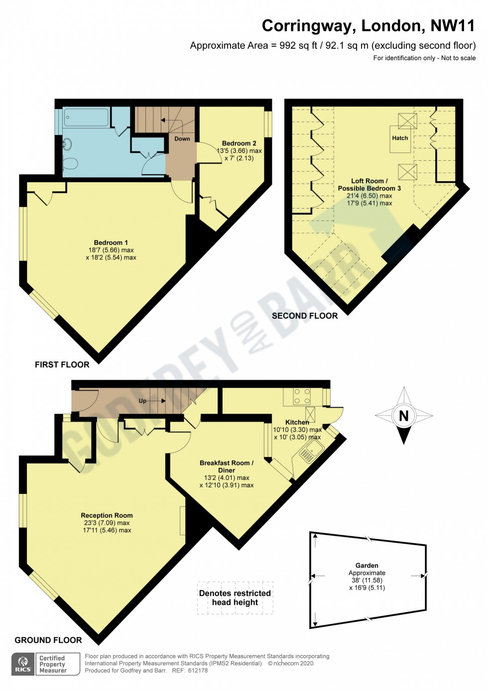 Floorplan for Corringway, Hampstead Garden Suburb