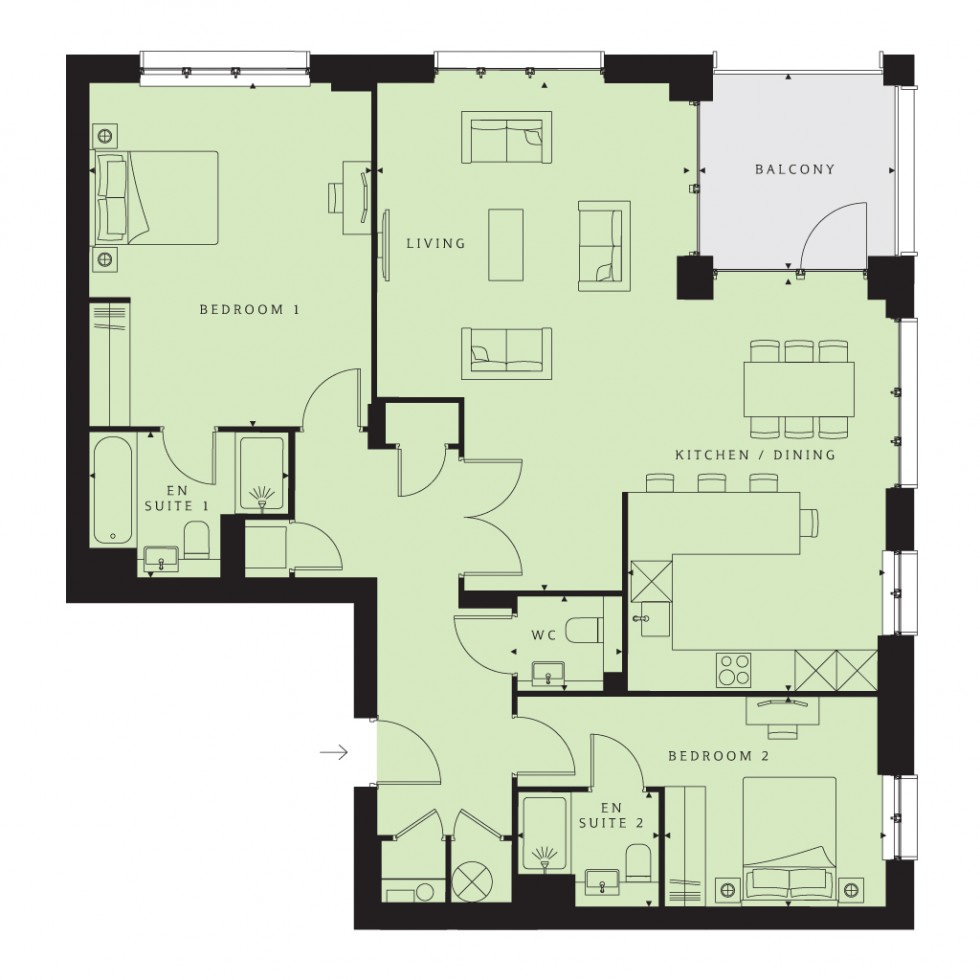 Floorplan for Ridgeway Views, Mill Hill VIllage