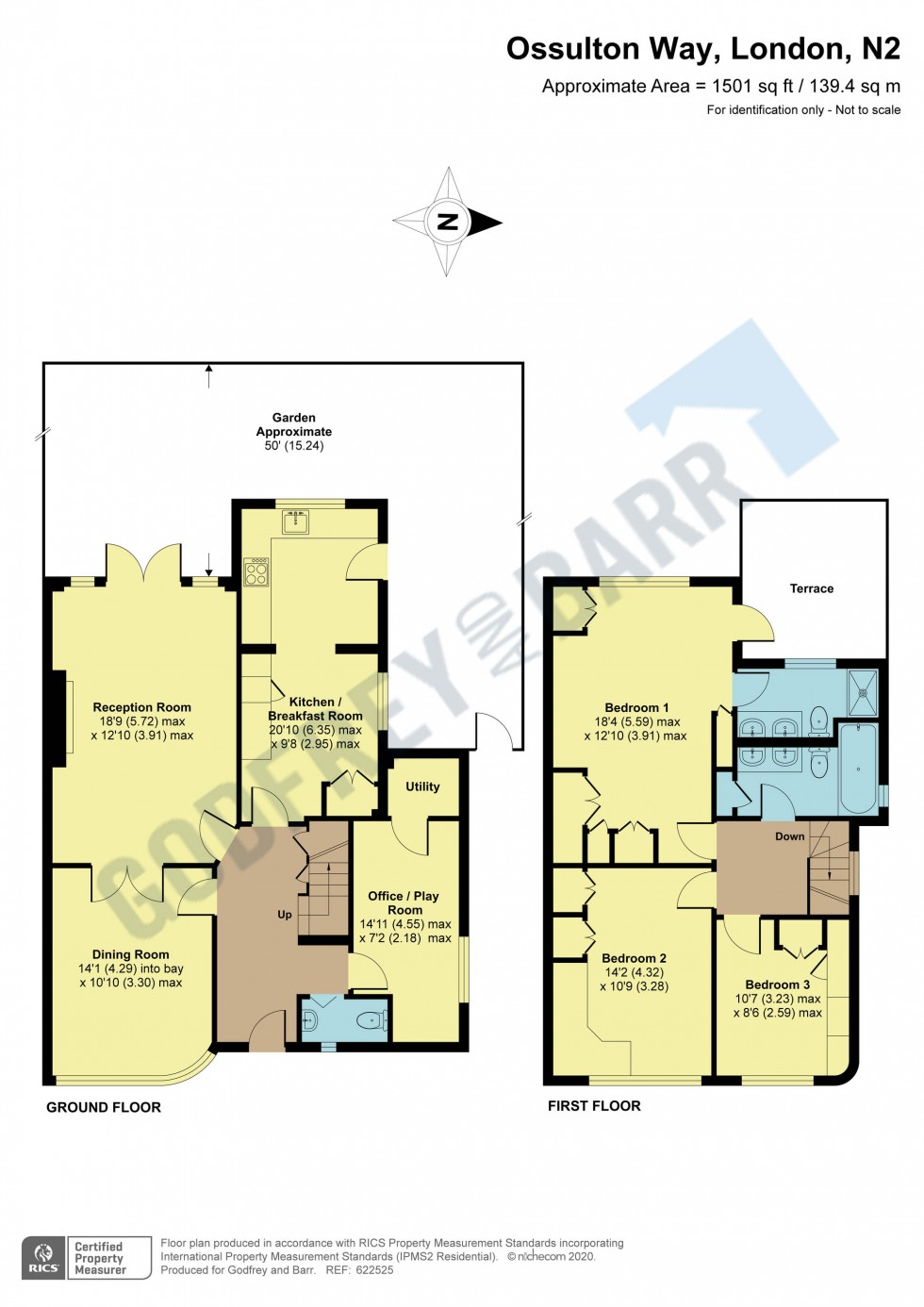 Floorplan for Ossulton Way, Hampstead Garden Suburb