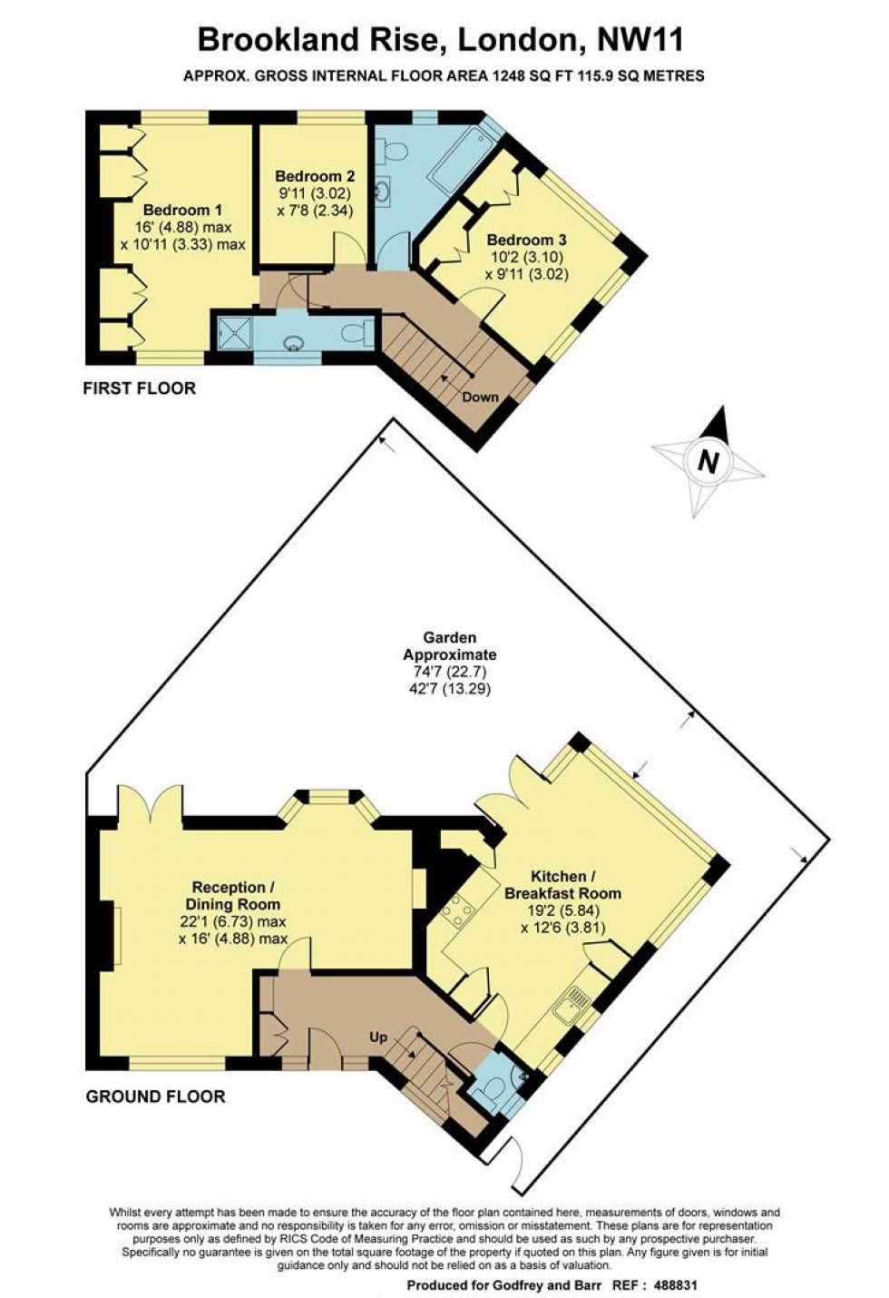 Floorplan for Brookland Rise, Hampstead Garden Suburb