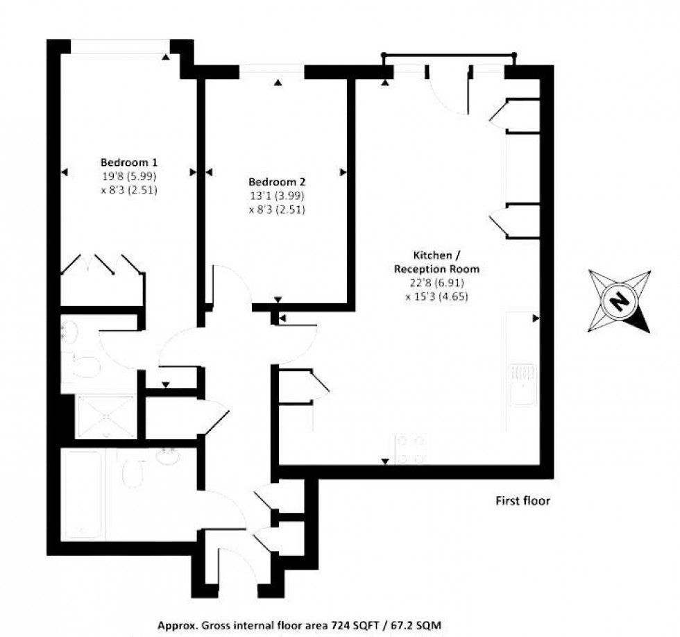 Floorplan for East End Road, Finchley