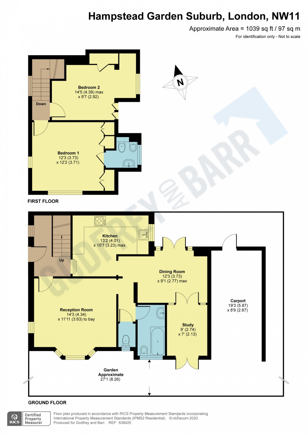 Floorplan for Creswick Walk, Hampstead Garden Suburb