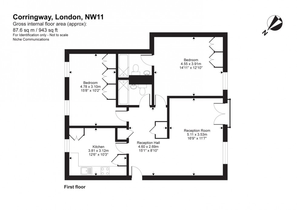 Floorplan for Corringway, Hampstead Garden Suburb