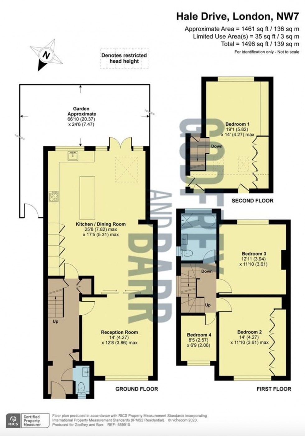 Floorplan for Hale Drive, Mill Hill