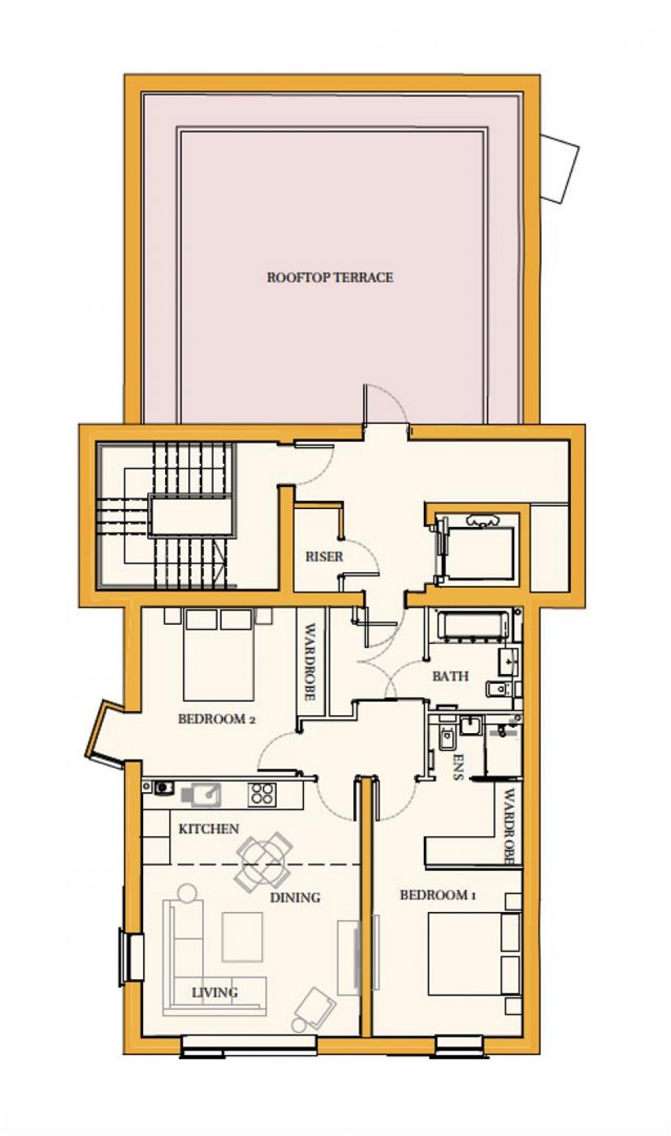 Floorplan for Sarason Apartments, Mill Hill
