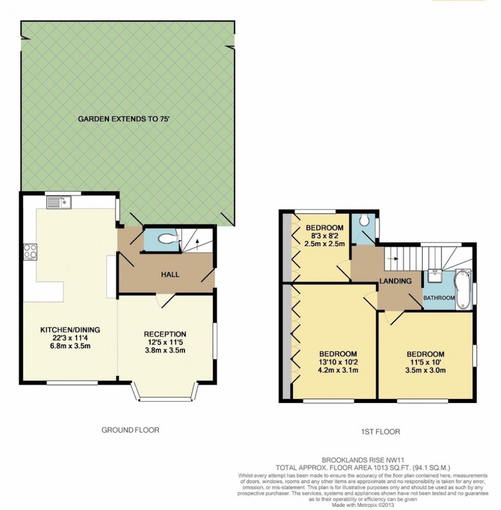 Floorplan for Brookland Rise, Hampstead Garden Suburb