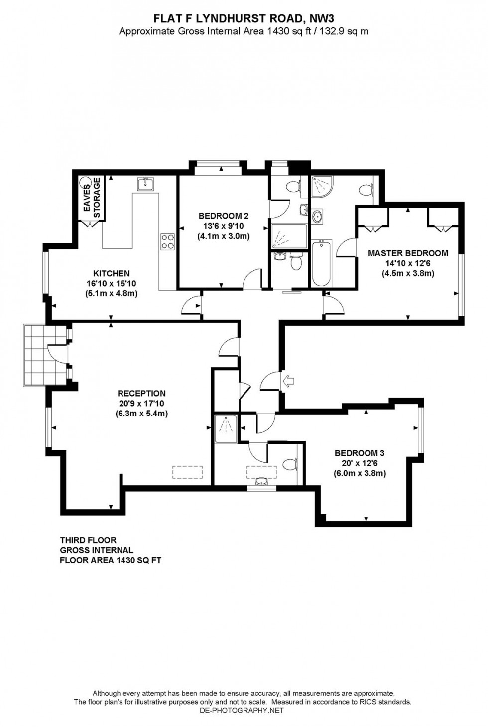 Floorplan for Lyndhurst Road, Hampstead