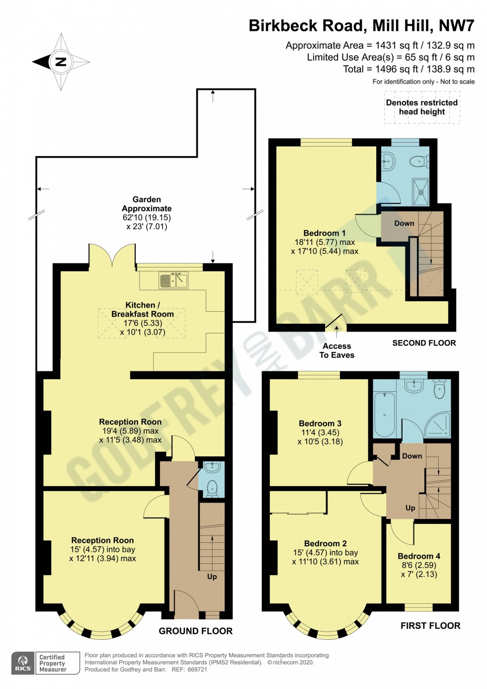 Floorplan for Birkbeck Road, Mill Hill