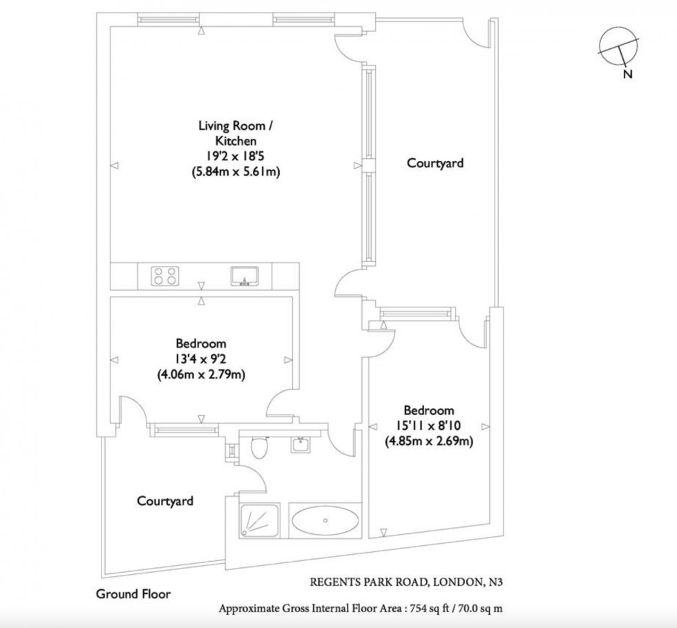 Floorplan for Spencer Courtyard, Finchley