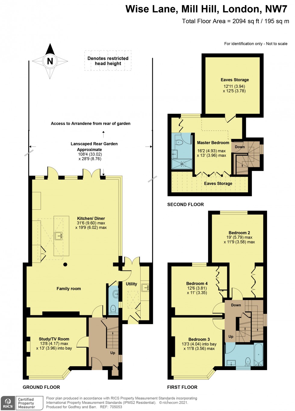 Floorplan for Wise Lane, Mill Hill