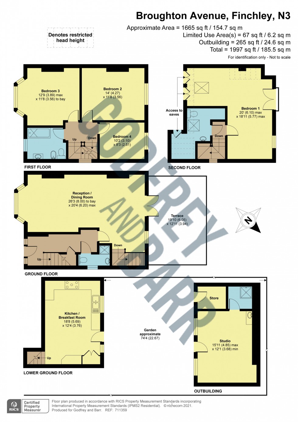 Floorplan for Broughton Avenue, Finchley