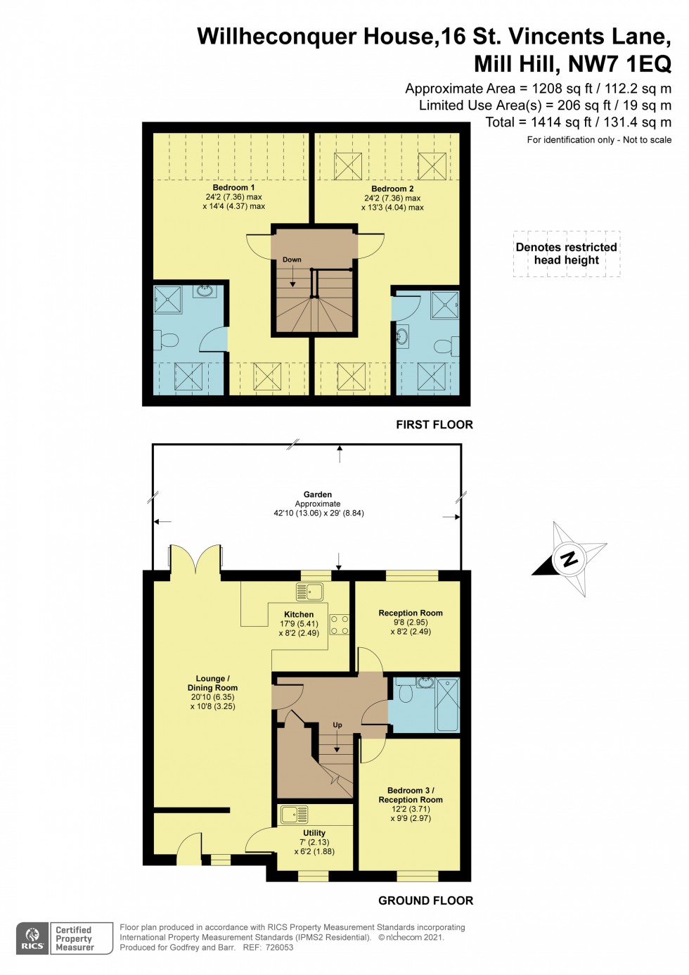 Floorplan for St Vincents Lane, Mill Hill Village