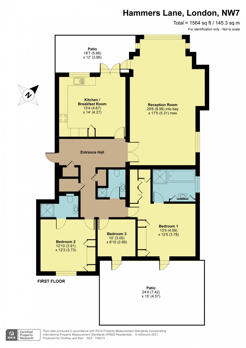 Floorplan for hammers Lane, Mill Hill Place, Mill Hill